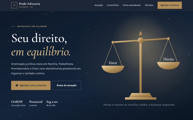 Site de exemplo para advogado
